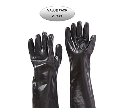 West Chester 12018 18" Chemical Resistant Gloves, Large, Black (Pack of 2 Pair)