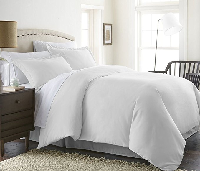 400 Thread Count Luxurious 100% Egyptian Cotton Duvet Cover (1 Duvet Cover with Zipper Closure 2 Pillowshams) by Bed Alter Solid (White, California King)