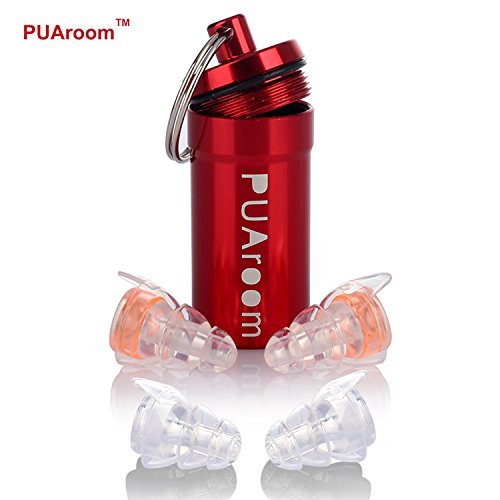 PUAroom High Fidelity Ear Plugs With Case&2 Different Sizes Reusable Noise Cancelling Earplugs for Music Festivals Concerts Drummers Clubs Musicians Performances Motorcycles Travel Study Work Sports Live Events Noise Sensitivity Conditions and More (Orange)