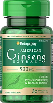 Puritan's Pride American Ginseng Extract 500 mg-30 Capsules