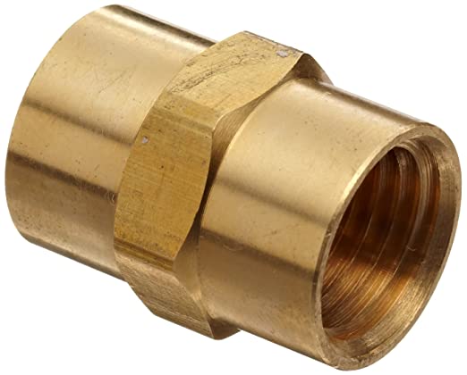 Anderson Metals Brass Pipe Fitting, Coupling, 1/2" x 1/2" Female Pipe