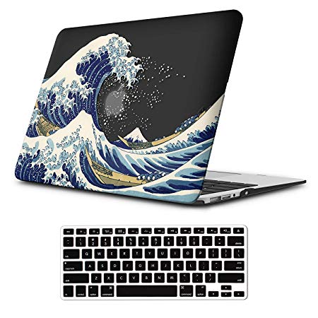 iLeadon MacBook Air 13 Inch Case 2018 Release A1932, Soft Touch Ultra Thin Hard Shell Cover for Apple MacBook Air 13 Inch with Retina Display fits Touch ID, Sea Wave