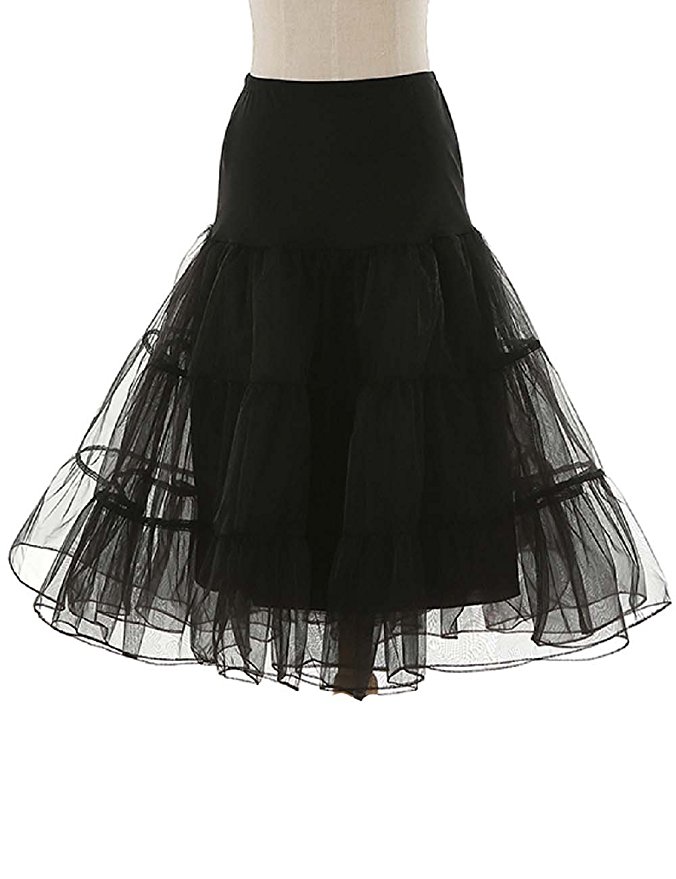 OYISHA Women's Short 50s Vintage Rockabilly Petticoat Tutu Underskirt 26'' PE11