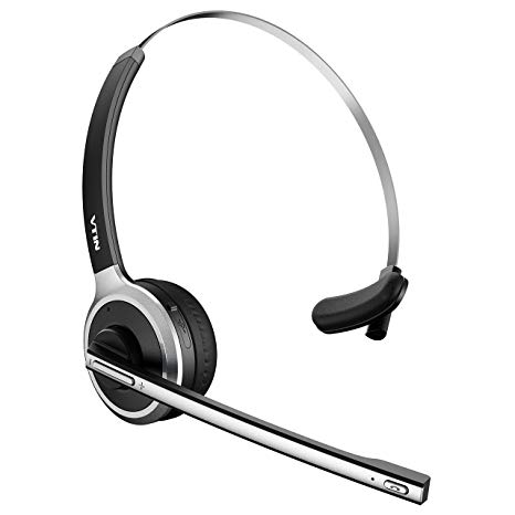 Vtin Bluetooth Headset with Microphone, Wireless Headset Computer Headphone Lightweight and Hands-Free with Mic, Stereo Over-the-Head Business Headset for Skype, Call Center, PC, Phone, Mac