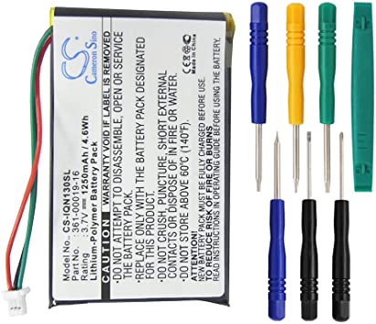 1250mAh Battery for Garmin Nuvi 1300, Nuvi 1340T Pro, Nuvi 1350, Nuvi 1350T, Nuvi 1370, Nuvi 1370T, Nuvi 1375T, Nuvi 1390, Nuvi 1390T, Nuvi 1490 with 7/pcs Toolskits