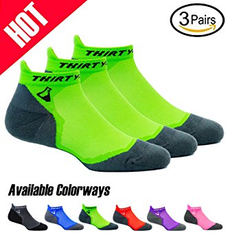 Thirty 48 Ultralight Athletic Running Socks for Men and Women with Seamless Toe, Moisture Wicking, Cushion Padding