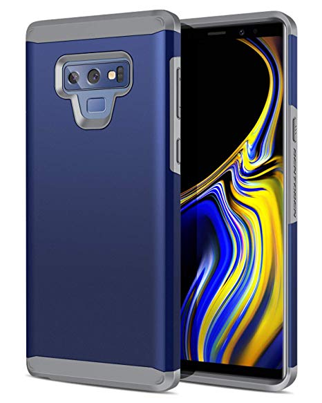 Samsung Galaxy Note 9 Case, BENTOBEN 2 in 1 Slim Rugged Hybrid Hard PC Soft TPU Bumper Shockproof Heavy Duty Protective Samsung Note 9 Phone Case Cover for Boys,Men,Women,Girls,Navy Blue/Gray