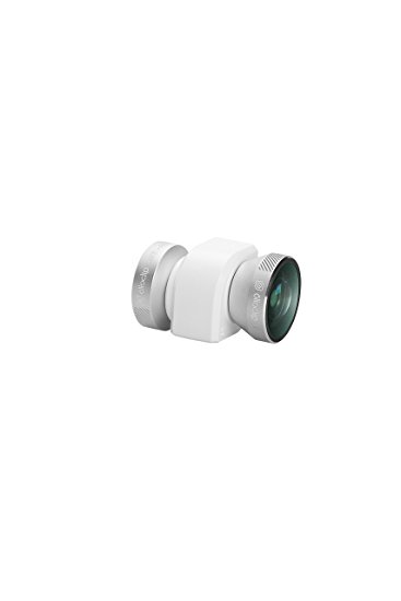4-IN-1 olloclip for iPhone 5/5s/SE : Fisheye, Wide-Angle, 2 Macros. Color: Silver Lens/White Clip