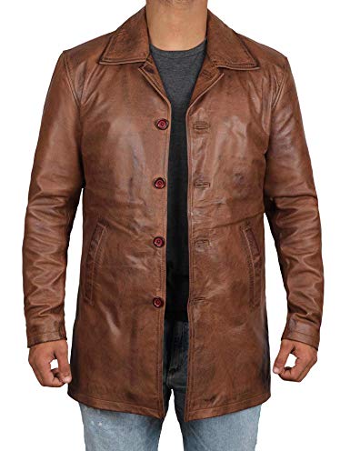 Brown Leather Jacket Men - Natural Distressed Leather Jackets for Men