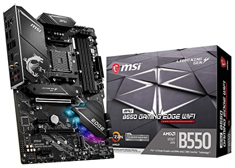 MSI MPG B550 Gaming Edge WiFi AMD AM4 DDR4 M.2 USB 3.2 Gen 2 ATX Motherboard AMD Ryzen™ 5000 Series Desktop Processors