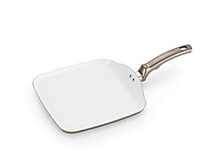 T-fal C99113 Ceramic Chef Square Griddle, 10-Inch, Champagne