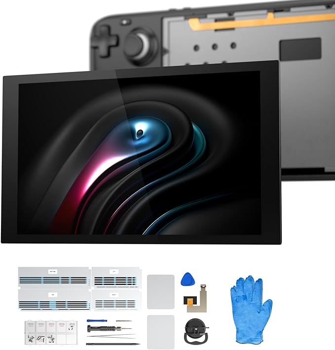 JSAUX Anti-Glare Screen Compatible for Steam Deck, 7" LCD Display Screen Replacement, Anti-Fingerprint & Anti-Glare Etched Touch Screen for Steam Deck, Comes with Installation Tool and Tutorial