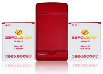 [180 days warranty] ZeroLemon 2x Samsung Galaxy S4 3000mAh Battery   World's Fastest Battery Charger with USB charge port (Compatible with AT&T I337, Verizon I545, Sprint L720, T-Mobile M919, International I9500 & I9505) with 180 Days Zero Lemon Guarantee Warranty WORLD'S LARGEST CAPACITY FOR ORIGINAL SIZE BATTERY   WORLD'S FASTEST WALL CHARGER (OUTPUT:600MA / USB OUTPUT 1000MA) without NFC function - WORLD'S HIGHEST CAPACITY SLIM PROFILE S4 BATTERY (SAM-GS4-3000-2x)