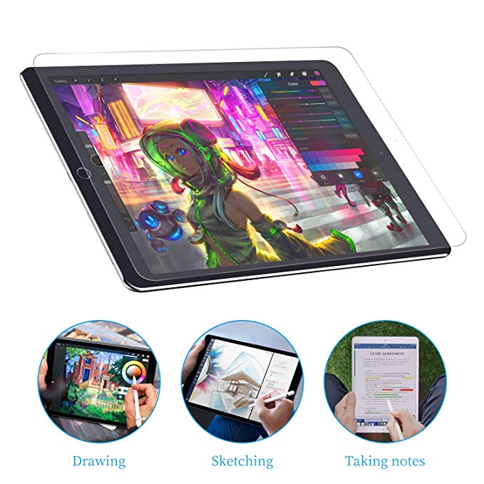 Runpower New Paperlike Screen Protector, High Touch Sensitivity Texture PET Film for iPad iPad pro 12.9 inch (2015-2017), Compatible with Pencil & Face ID [12.9 inch(2015-2017)]