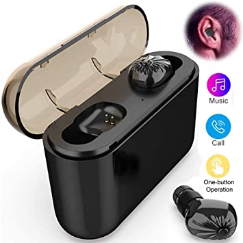 Bluetooth Earbuds True Wireless Earbuds Bluetooth 5.0 Wireless Headphones Stereo Sound in-Ear Earpieces with Charging Case Bluetooth Headset Compatible with iPhone 11 XR 8 Samsung S10e S9 S8 A10e LG