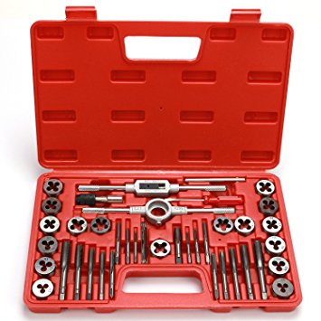 Best Choice 40-Piece Tap and Die Set - Metric Sizes | Essential Threading Tool with Storage Case
