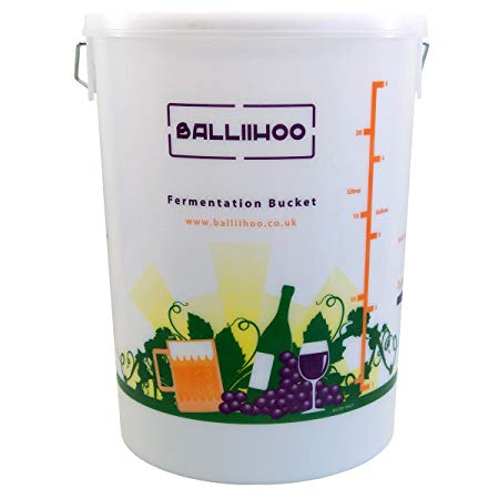 Balliihoo® 5 Gallon / 25 Litre Fermentation Bucket With LCD Temperature Indicator