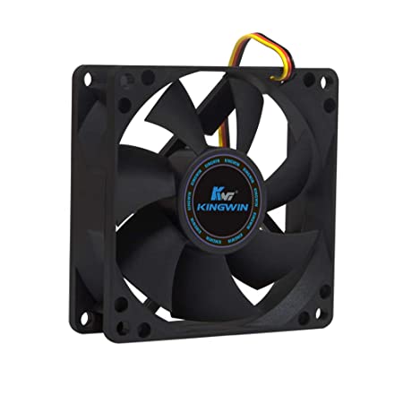 Kingwin 80mm Silent Fan for Computer Cases, Mining Rig, CPU Coolers, Computer Cooling Fan, Long Life Bearing, and Provide Excellent Ventilation for PC Cases-[Black] CF-08LB