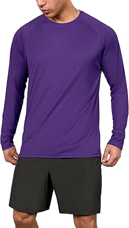 ODODOS Men's Quick Dry Long Sleeve Shirts UPF 50  Sun Protection SPF Athletic Tops Workout Fishing T-Shirts