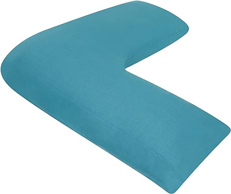 CnA Stores Orthopaedic V-Shaped Pillow Extra Cushioning Support For Head, Neck & Back (TEAL, V-pillow With Cover)