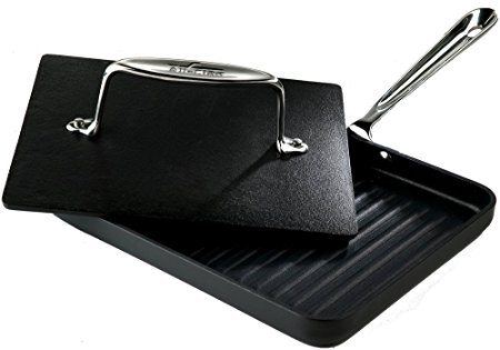 All-Clad 39902 Hard Anaodized Nonstick Panini Pan with Press / Cookware, Silver