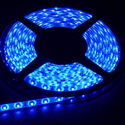 FAVOLCANO Blue 16.4 Feet 5M SMD 3528 300 LEDs Flexible Lighting IP65 Waterproof 60led/M Led Light Strip,LED Tape,60Leds/M,DC12V