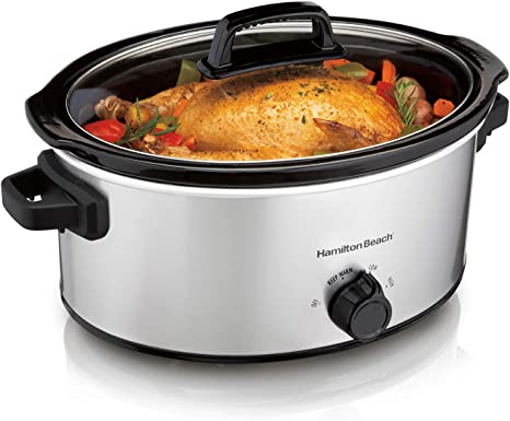 Hamilton Beach 33665 6 Quart Slow Cookers, Silver