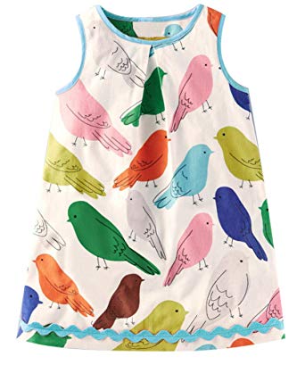 Fiream Girls Casual Cotton Print Sleeveless Dress