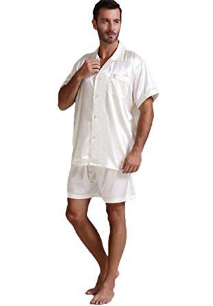 Mens Silk Satin Pajamas Set Sleepwear Loungewear S~4XL Plus__Gifts__7-12days to USA