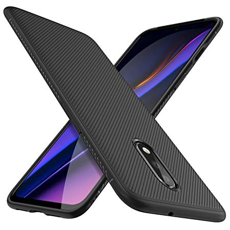 REALIKE OnePlus 7 Back Cover, Beetle Series Shockproof Line Texture Case for Oneplus 7 (Aramid Black)