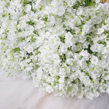 Bringsine Baby Breath/Gypsophila Wedding Decoration White Colour Real Touch Artificial Flowers Set of 10