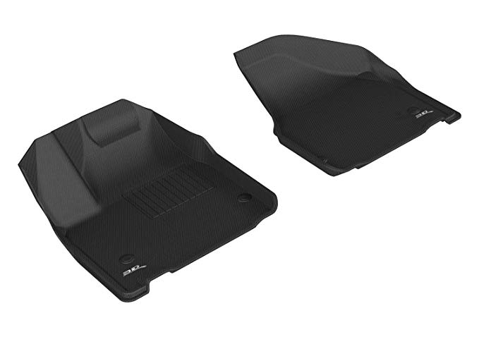 3D MAXpider Front Row Custom Fit All-Weather Floor Mat for Select Chrysler Pacifica Models - Kagu Rubber (Black)