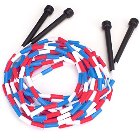 K-Roo Sports 16-Feet Double Dutch Jump Ropes with Plastic Segmentation (2-Pack)