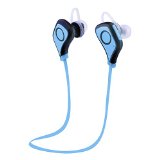 Ecandy Bluetooth Headsets Noise Cancelling Wireless Stereo Sport Headset Headphones with Mic for iPhone 65s5c54sSamsung Galaxy S6S6 EdgeS5S4LGIpodPC Laptop and Other Bluetooth DeviceBlue