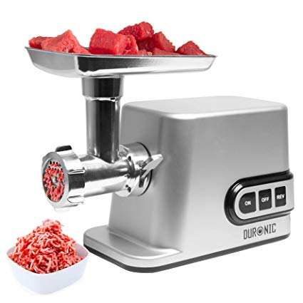 Duronic MG301 Electric Meat Grinder Mincer | Burger, Sausage, Mince and Kibbe Maker | 3000W Max Power Motor | Silver