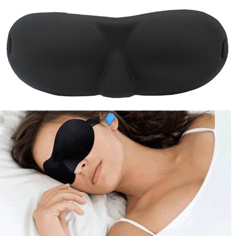 DigHealth(TM) Sleeping Eye Mask With Ear Plugs And Carrying Pouch - Lightweight & Comfortable 3D Contoured Eyemask, Sleep Mask For Traveling, Camping, And Napping