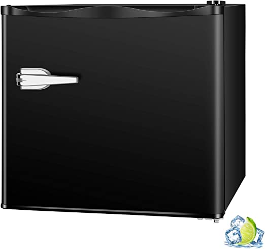 R.W.FLAME Upright Compact Freezer 1.2 Cu.ft, Freestanding Mini Freezer with Removable Shelf, Single Door, Adjustable Temperature Control, for Home, Office, Apartment(Black)