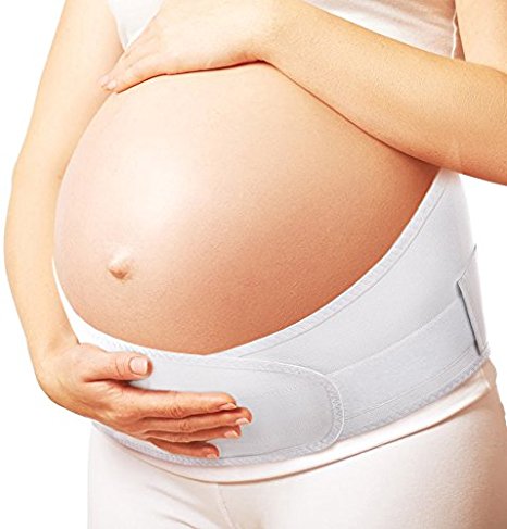 TOROS-GROUP Maternity Belt Adjustable Pelvic & Back Support Pregnancy Abdominal Binder - Medium, Hips 42" - 46" White