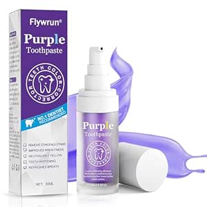 Purple Toothpaste for Teeth whitening, Instant Brightening Teeth Whitening Color Corrector, Gentle on Enamel 3D White Brilliance Teeth Whitening Kit, Tooth Whitening Booster for Tooth Stain Removal