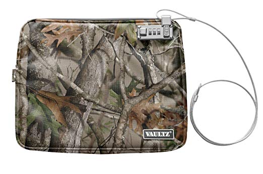 Vaultz Locking Field Gear Pouch with Tether, Extra Large, 12 x 18 Inches, Next Camo (VZ00744)