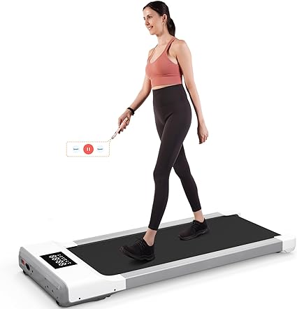 Walking Pad, Office Treadmill Under Desk, 2.5HP Desk Treadmill for Home and Office, Installation-Free Standing Desk Treadmill with Remote Control, LED Display