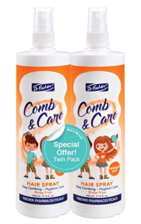 Hair Detangler Spray by Dr. Fischer | Kids Hair Detangler | No need to rinse | Removes knots easily | Twin Pack (2 Bottles of 11.5 fl.oz.) …