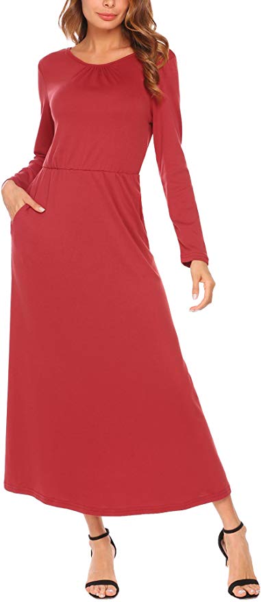 Zeagoo Fashion Women Sack Dress Backless Maternity Dress Baggy Casual Loose Long Maxi Dress