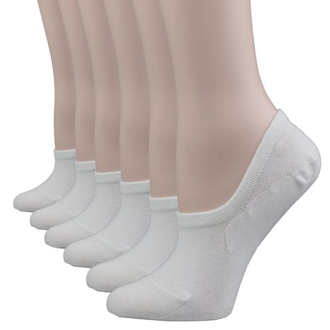 Fitu Women's 6 Pairs Cotton No Show Liner Socks Non Slip Low Cut