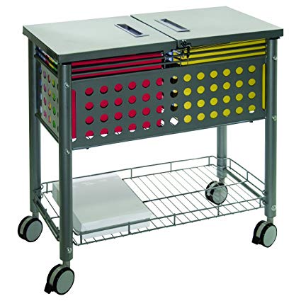 Vertiflex File Mobile Cart with Locking Lid, 29.125 x 14 x 28.375 Inches, Matte Gray (VF52001)