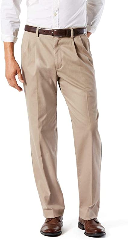 Dockers Mens Classic Fit Easy Khaki Pants-Pleated