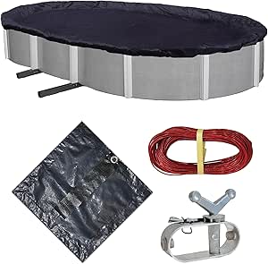 Blue Wave BWC736 Bronze 8-Year 21 x 41-ft Oval Above Ground Pool Winter Cover, FT FT, Dark Navy Blue