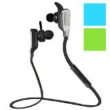 Canbor Hi-fi Stereo Waterproof Wireless Bluetooth Headphones - Noise Cancelling Earbuds Lightweight Neckband Headsets with Mic for Iphone Apple Watch Ipad Samsung Galaxy Note and More - Black