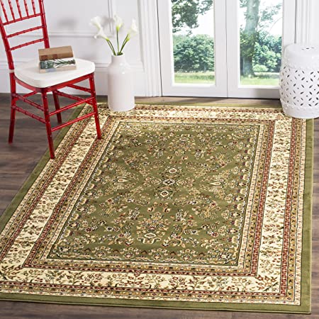 SAFAVIEH Lyndhurst Collection LNH331C Traditional Oriental Non-Shedding Living Room Bedroom Dining Home Office Area Rug, 8' x 11', Sage / Ivory