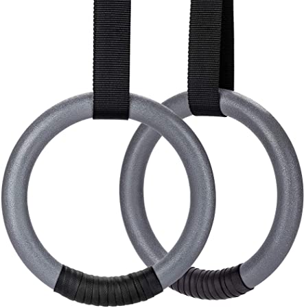 PACEARTH Gymnastic Rings 1100lbs Capacity with 14.76ft Adjustable Buckle Straps Pull Up Exercise Rings Non-Slip Rings for Home Gym Full Body Workout